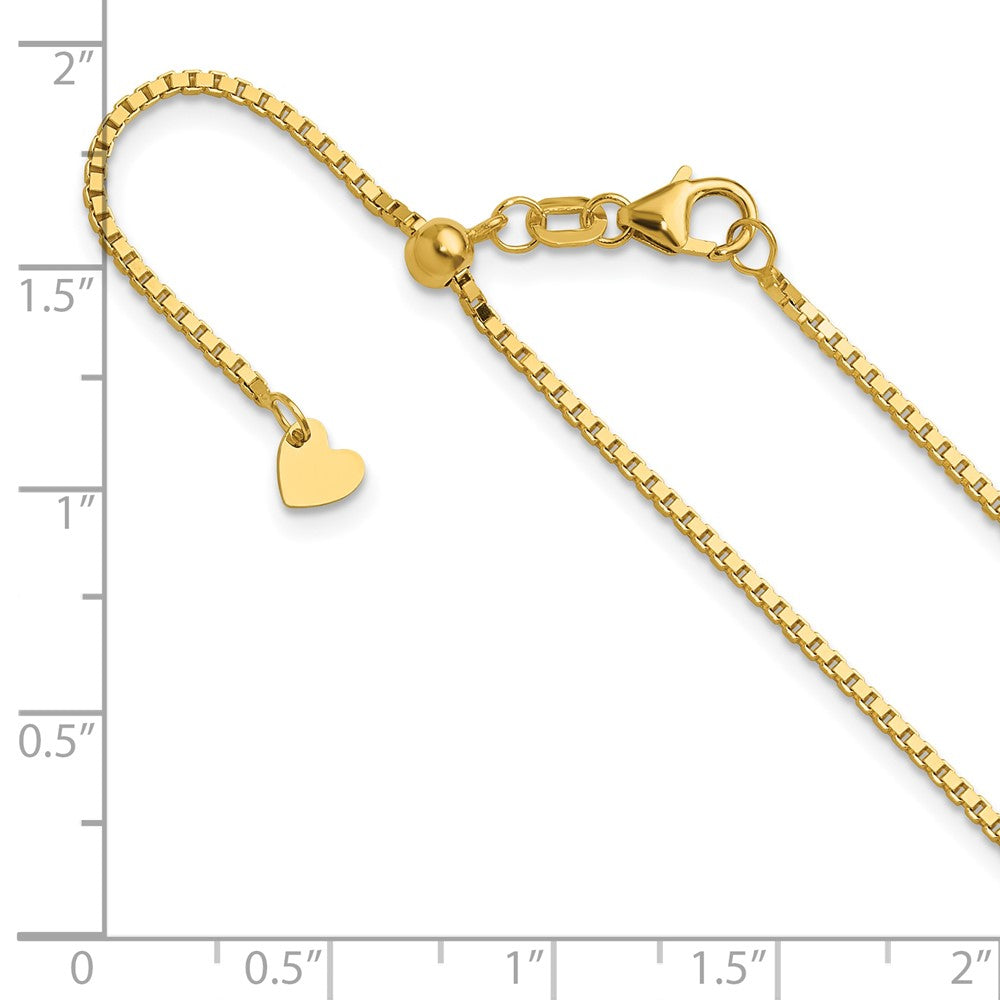 Adjustable 1.2mm Box Chain - Yellow Gold