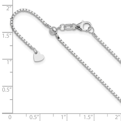 Adjustable 1.2mm Box Chain - White Gold