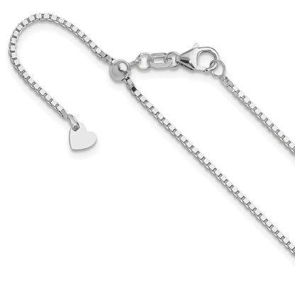 Adjustable 1.2mm Box Chain - White Gold