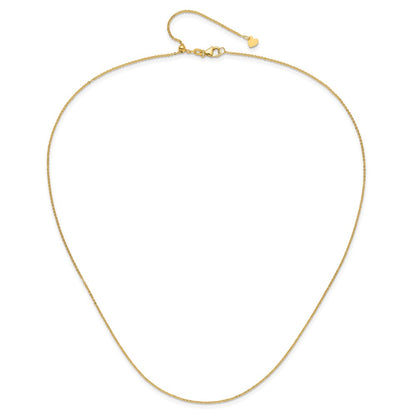 Adjustable 1.25mm Flat Cable Chain - Yellow Gold