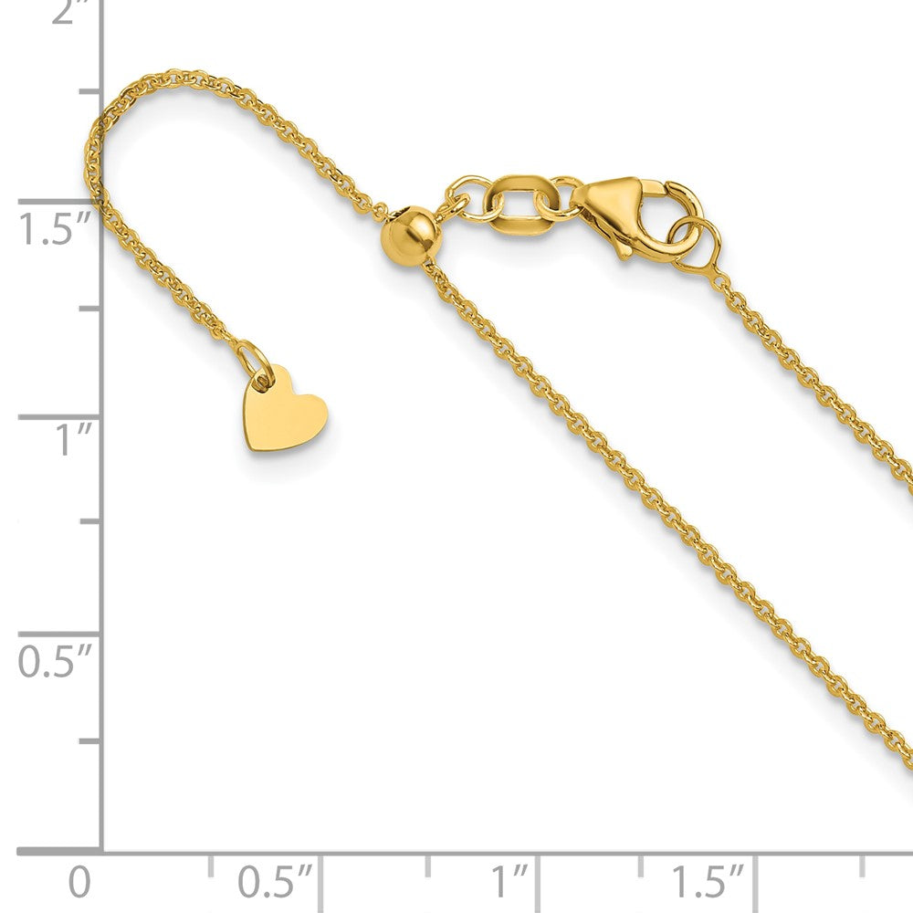 Adjustable 1.25mm Flat Cable Chain - Yellow Gold