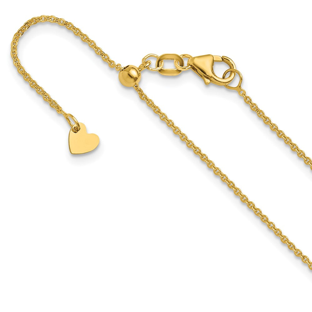 Adjustable 1.25mm Flat Cable Chain - Yellow Gold