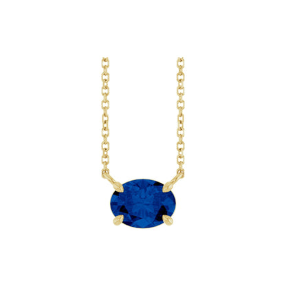 Natural Blue Sapphire 18" Necklace
