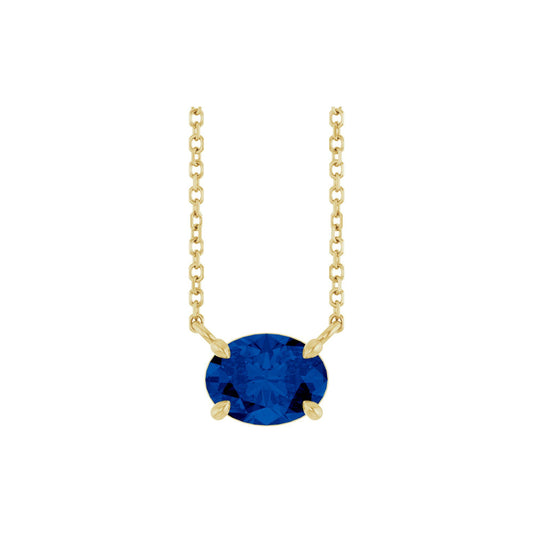 Natural Blue Sapphire 18" Necklace