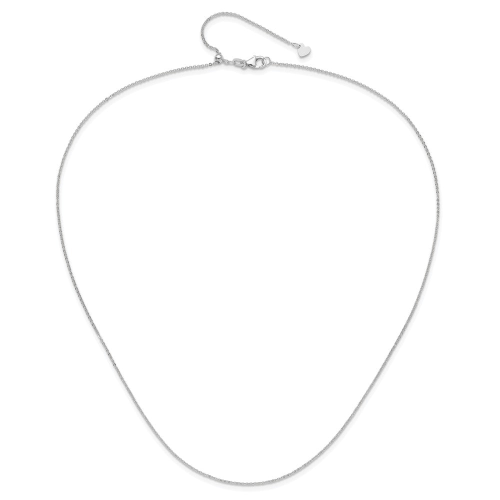 Adjustable 1.25mm Flat Cable Chain 22" - White Gold