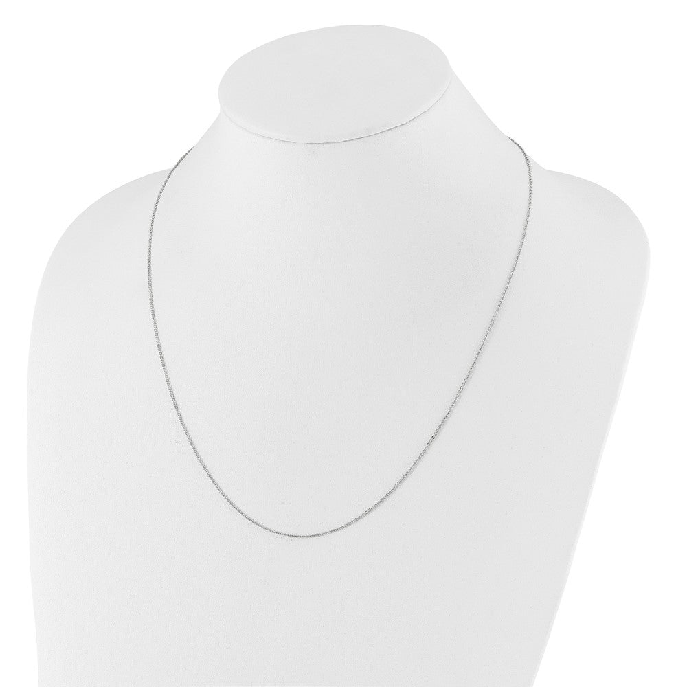 Adjustable 1.25mm Flat Cable Chain 22" - White Gold