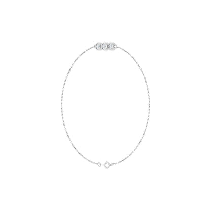 1/4 CTW Natural Diamond Three-Stone Line 7" Bracelet