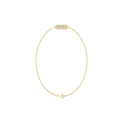1/4 CTW Natural Diamond Three-Stone Line 7" Bracelet