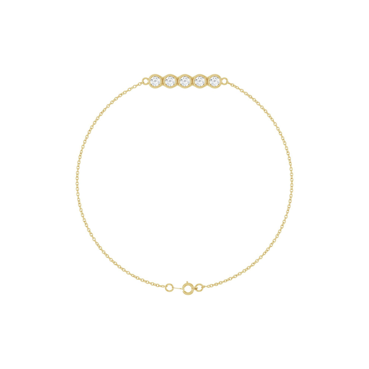1/2 CTW Natural Diamond Five-Stone Line 7" Bracelet