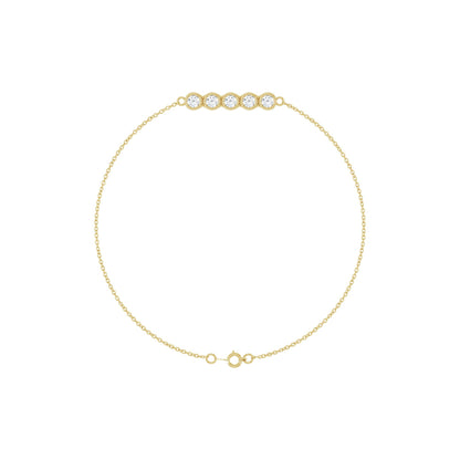 1/2 CTW Natural Diamond Five-Stone Line 7" Bracelet