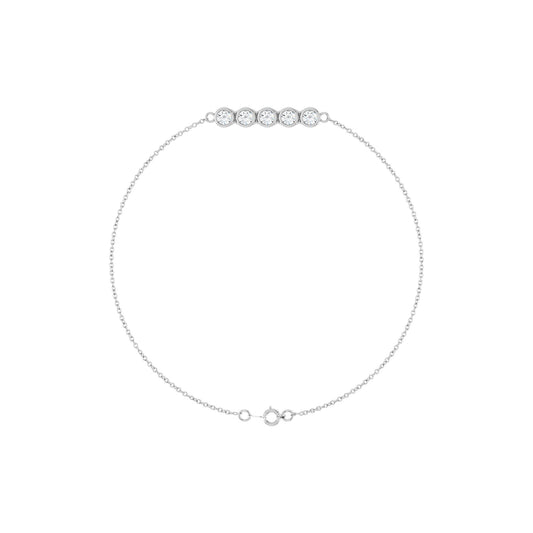 1/2 CTW Natural Diamond Five-Stone Line 7" Bracelet