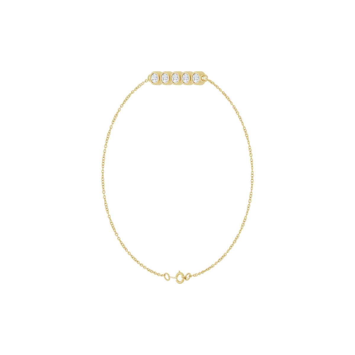 1/2 CTW Natural Diamond Five-Stone Line 7" Bracelet