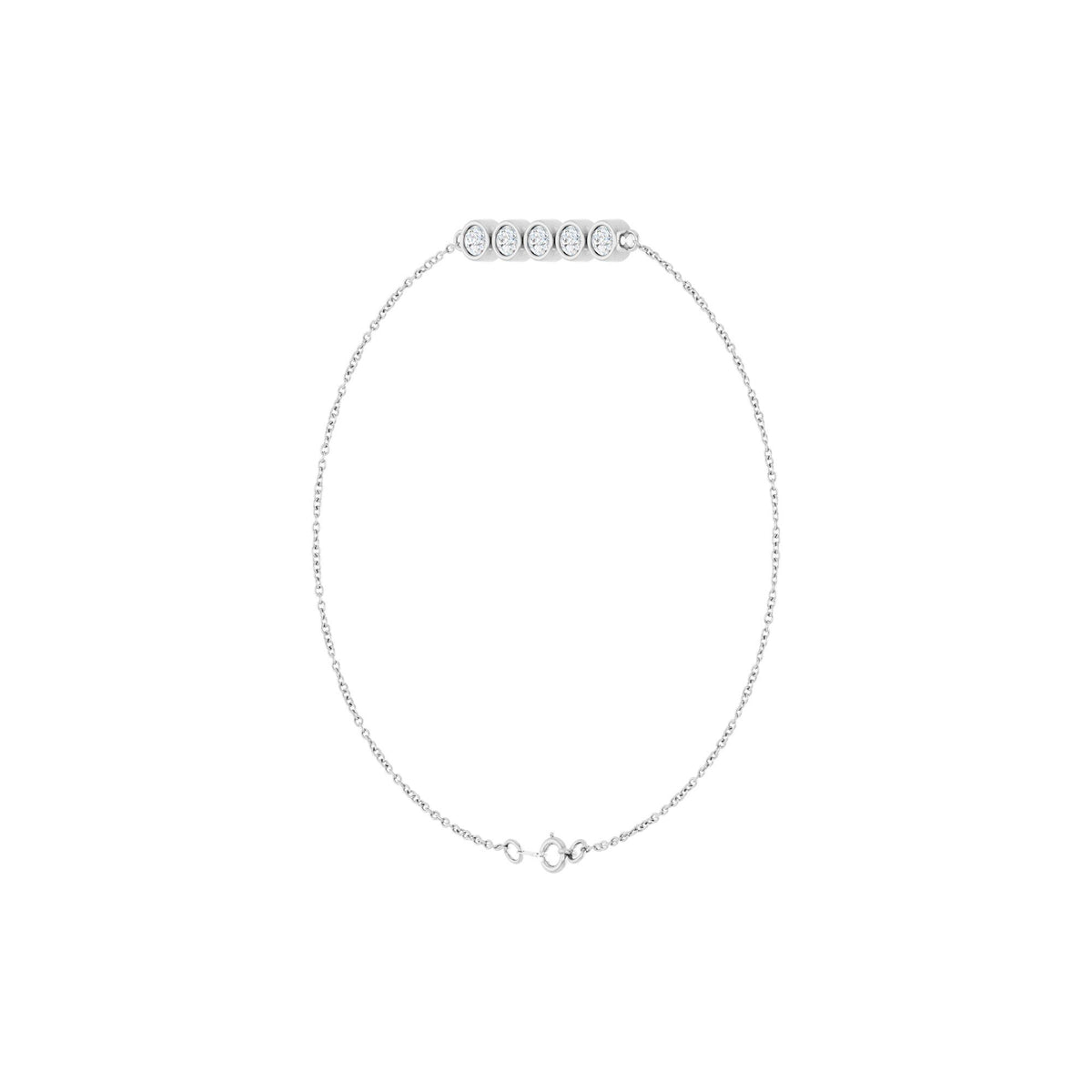1/2 CTW Natural Diamond Five-Stone Line 7" Bracelet