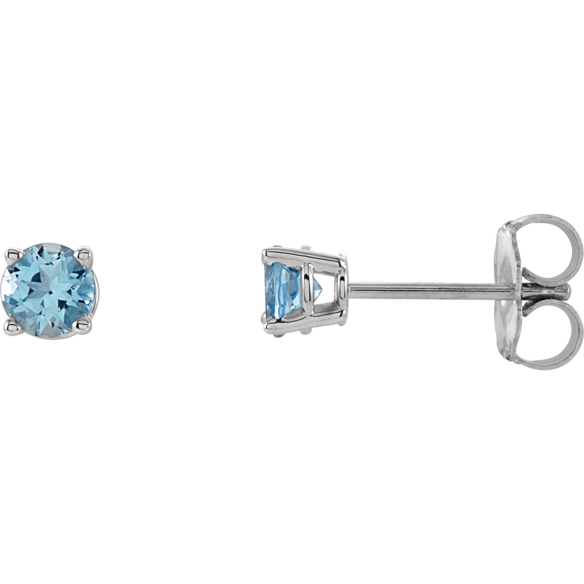 4 mm Natural Aquamarine Earrings