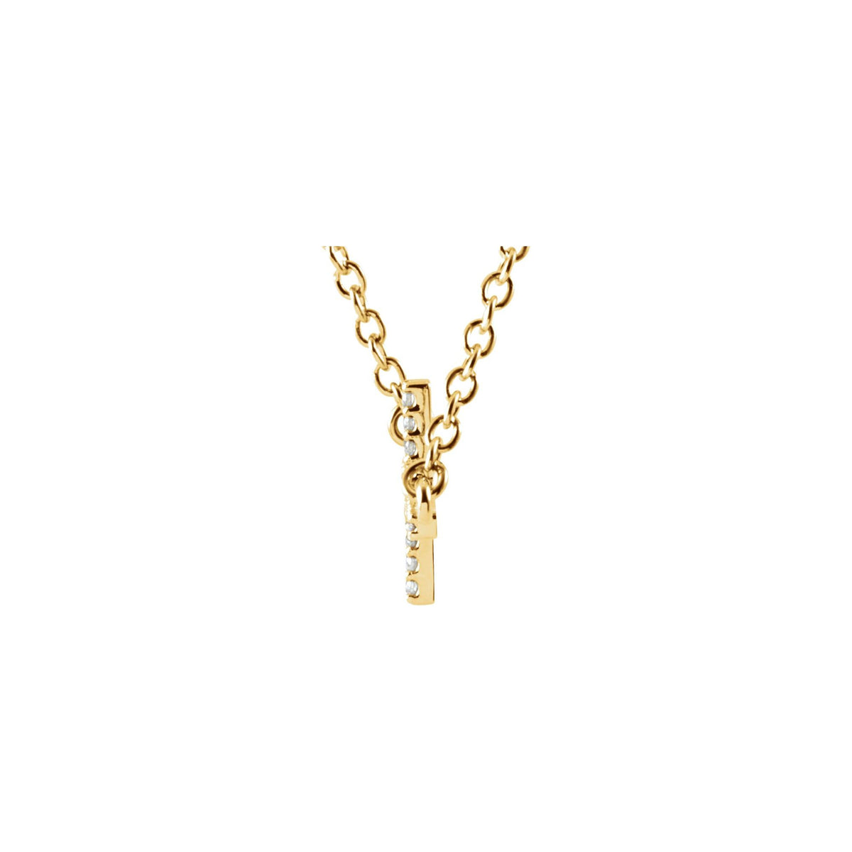 Natural Diamond Sideways Cross Necklace or Center