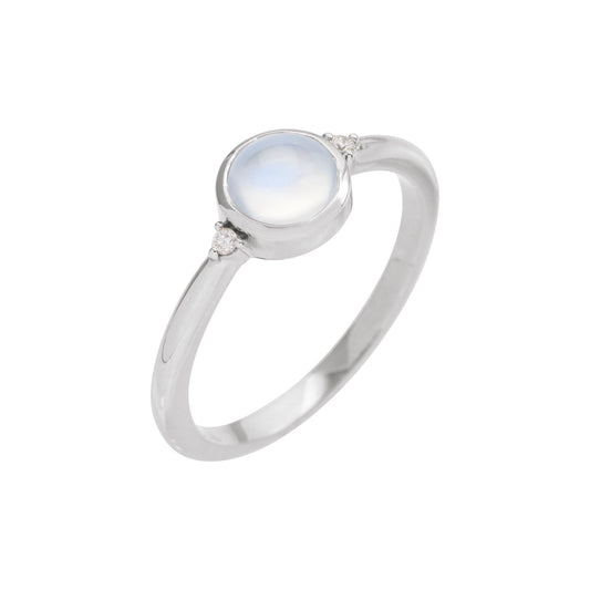 Natural Rainbow Moonstone & .03 CTW Natural Diamond Ring