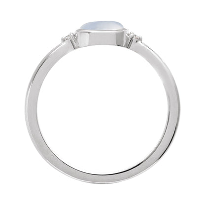 Natural Rainbow Moonstone & .03 CTW Natural Diamond Ring