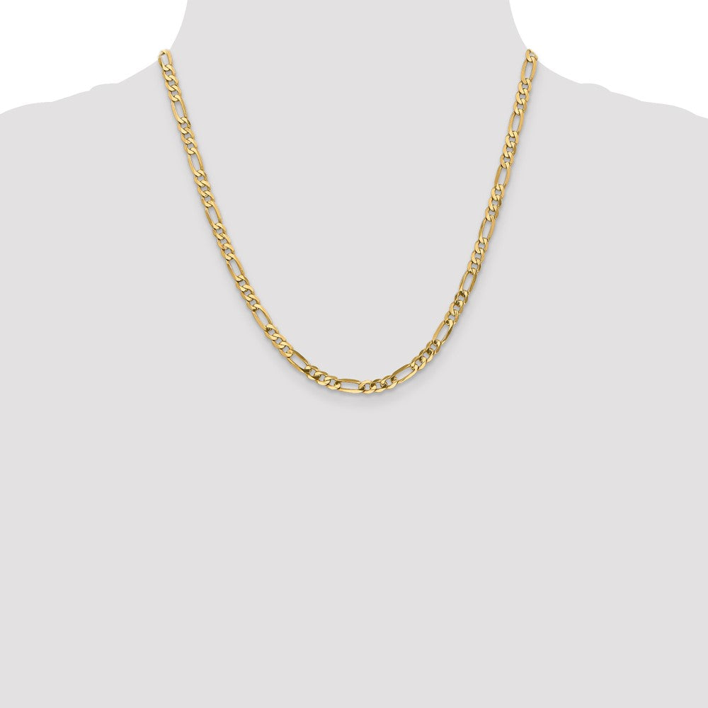 5mm Flat Figaro Chain - Yellow Gold