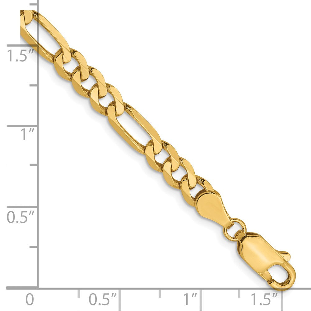 5mm Flat Figaro Chain - Yellow Gold
