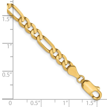 5mm Flat Figaro Chain - Yellow Gold