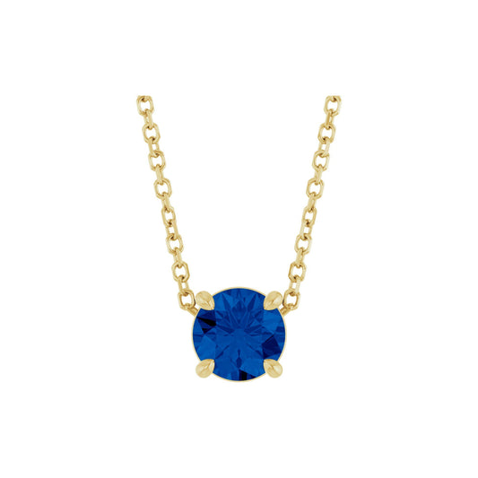 5.5 mm Natural Blue Sapphire 16-18" Necklace