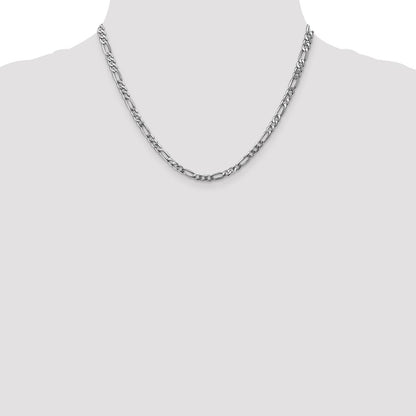 4mm Flat Figaro Chain Lobster Clasp