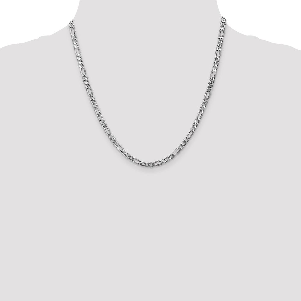 4mm Flat Figaro Chain Lobster Clasp