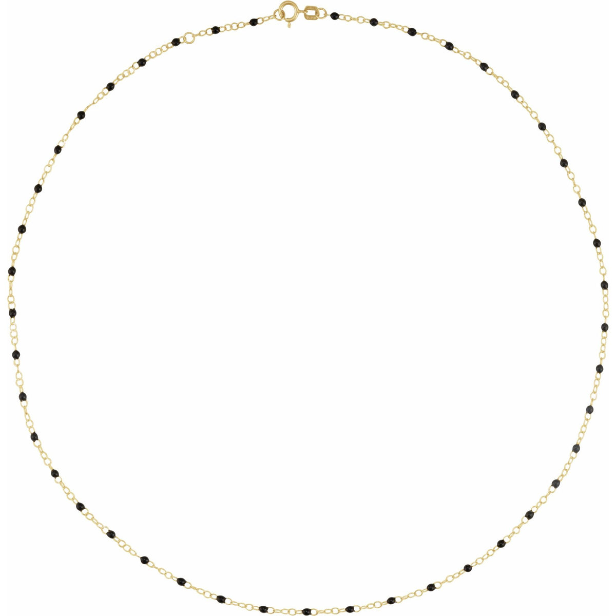 2 mm Adjustable Black Enamel Bead 17-18" Chain