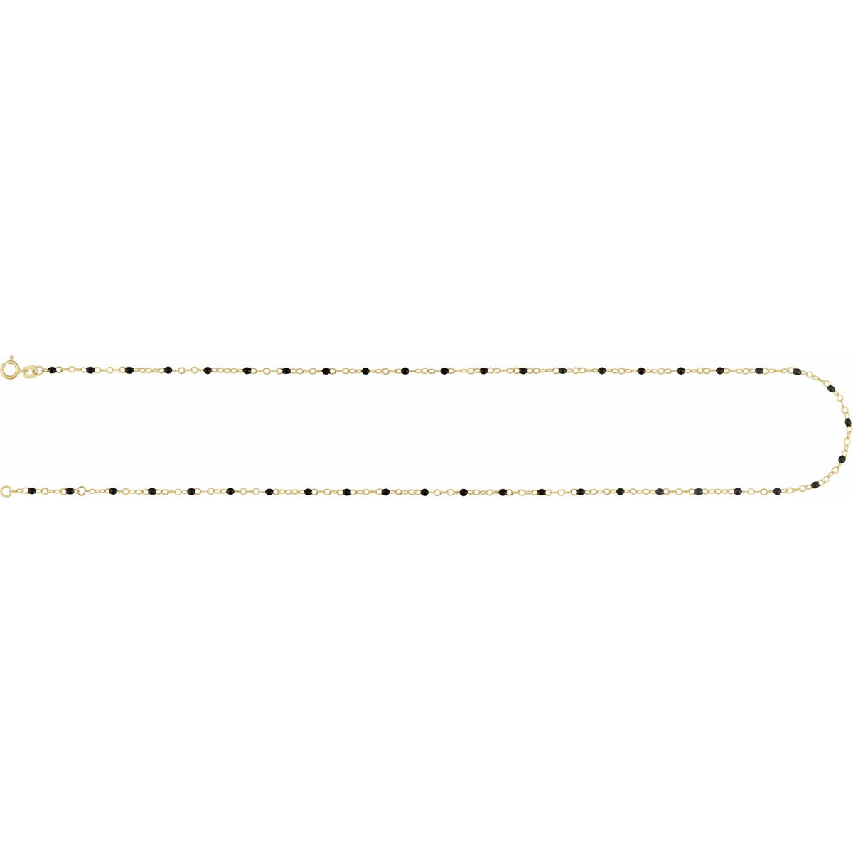 2 mm Adjustable Black Enamel Bead 19-20" Chain