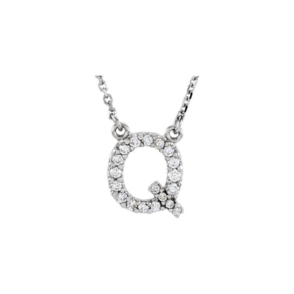 Natural Diamond Initial Necklace