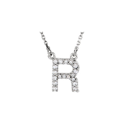 Natural Diamond Initial Necklace