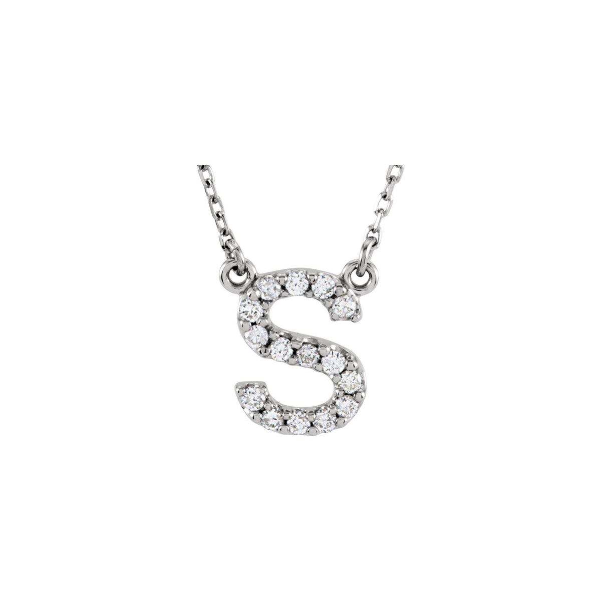 Natural Diamond Initial Necklace