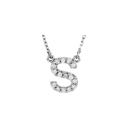 Natural Diamond Initial Necklace