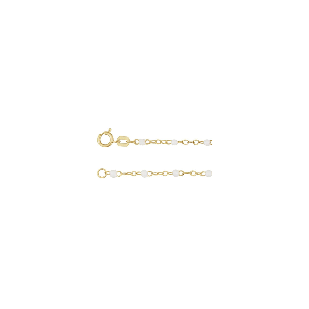2 mm Adjustable White Enamel Bead 17-18" Chain