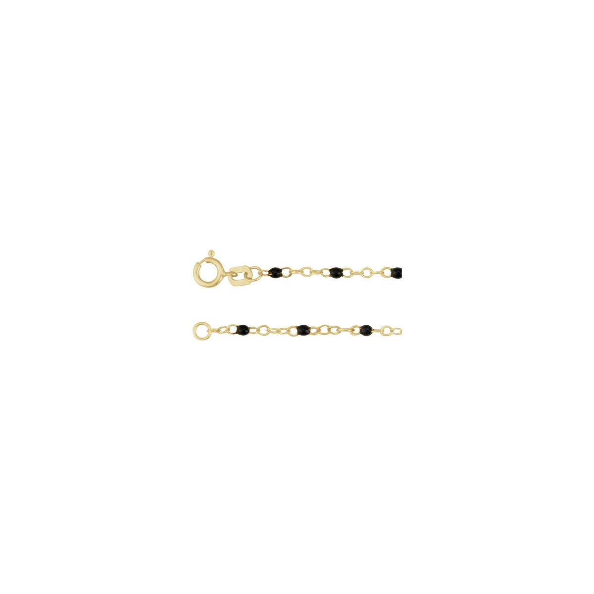 2 mm Adjustable Black Enamel Bead 15-16" Chain