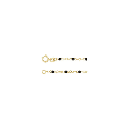 2 mm Adjustable Black Enamel Bead 15-16" Chain