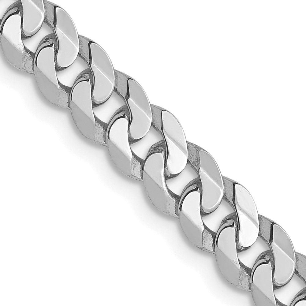 4.5mm Flat Beveled Curb Chain - White Gold