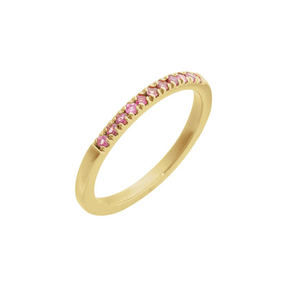 Natural Pink Tourmaline Stackable Ring