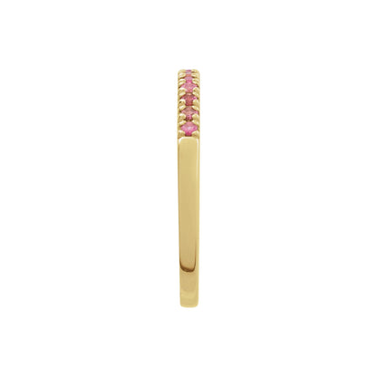 Natural Pink Tourmaline Stackable Ring