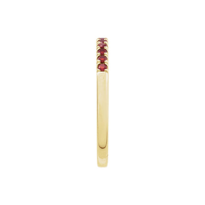 Natural Mozambique Garnet Stackable Ring