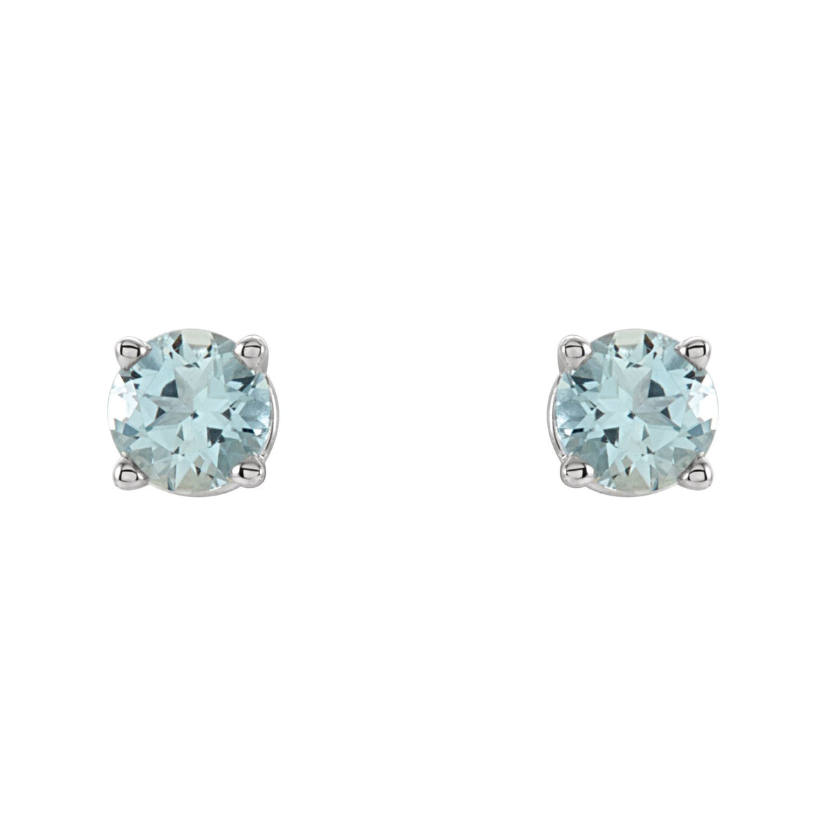 4 mm Natural Aquamarine Earrings