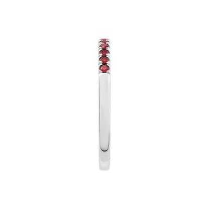 Natural Mozambique Garnet Stackable Ring