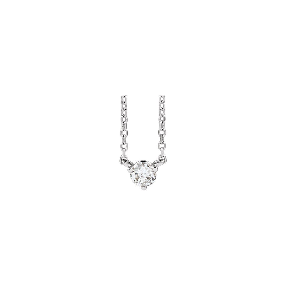 Natural Diamond Solitaire Necklace