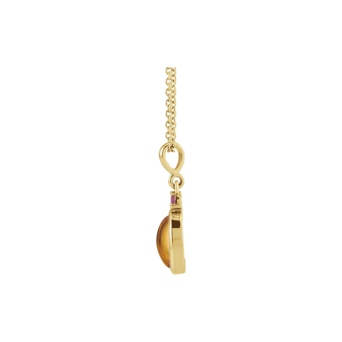 8x6 mm Natural Citrine & Natural Pink Tourmaline 16-18" Necklace