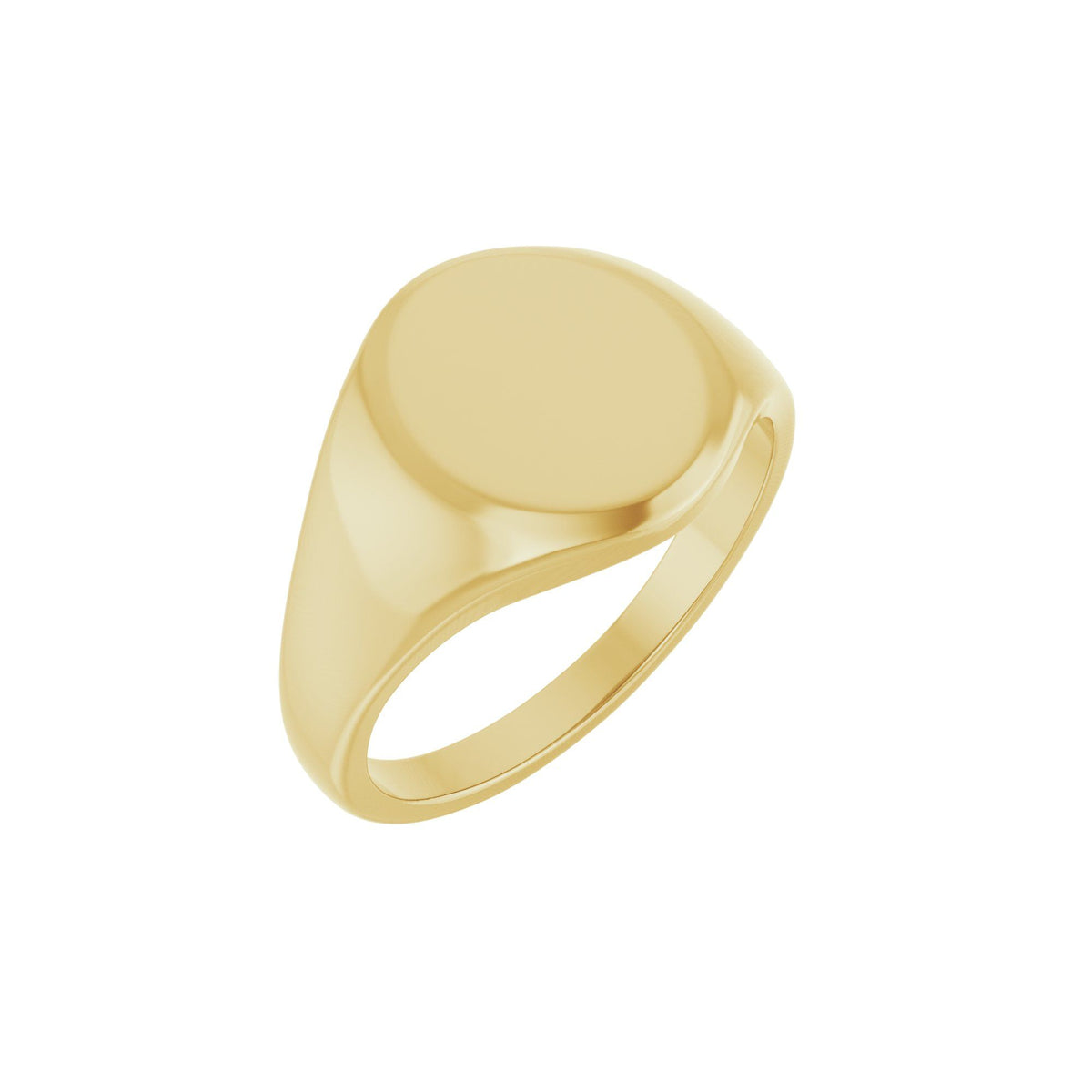 14.6x12.1 mm Oval Signet Ring