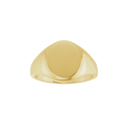 14.6x12.1 mm Oval Signet Ring