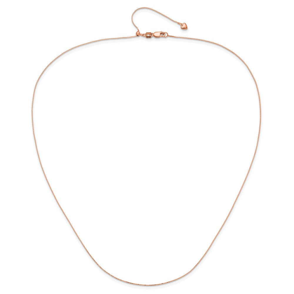 Adjustable .55mm Baby Box Chain 22" - Rose Gold