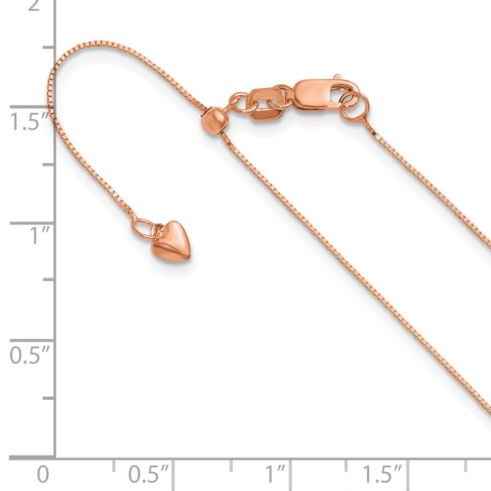Adjustable .55mm Baby Box Chain 22" - Rose Gold
