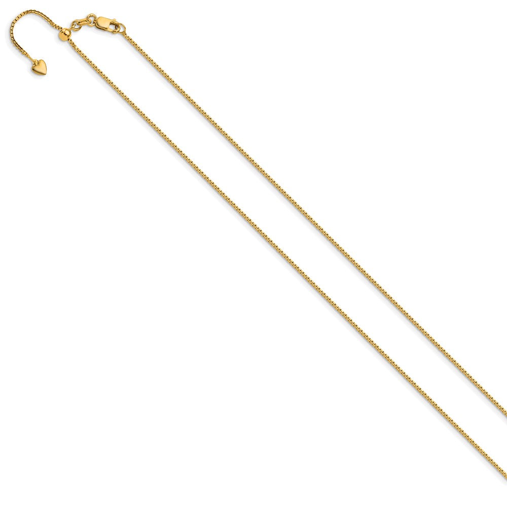 Adjustable 1mm D/C Box Chain 22" - Yellow Gold