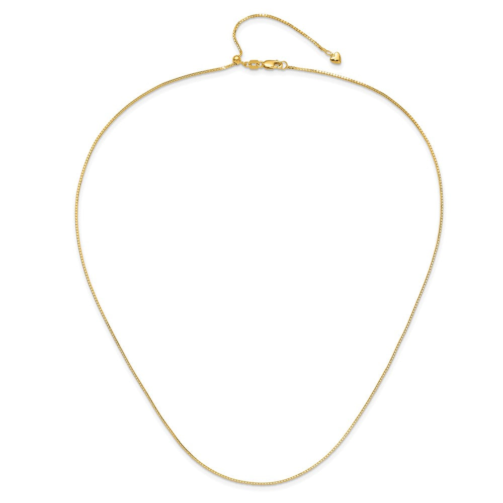 Adjustable 1mm D/C Box Chain 22" - Yellow Gold